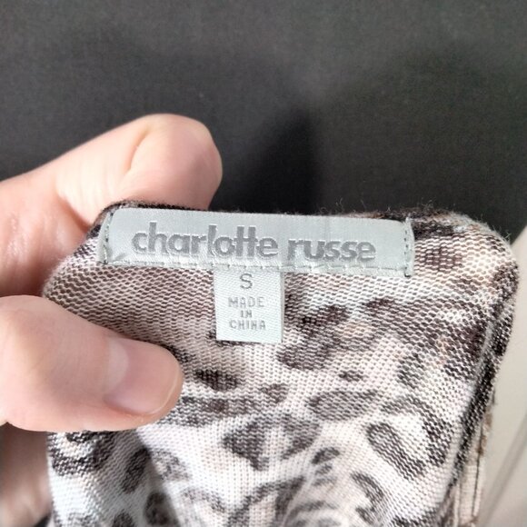 Vtg Y2K Charlotte Russe Animal Print Leopard Top S Lace Fairy 90s Scene Indie - Picture 7 of 9